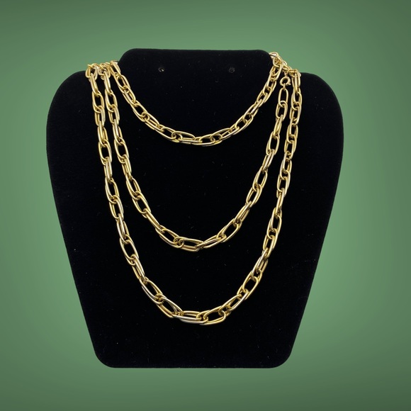 Jewelry Vintage Gold Tone Chain Link Long Necklace Poshmark